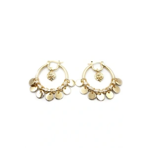 Pullu Halka Küpe - Altın