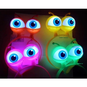 Rengarenk 3 Farklı Fonksiyonda Yanan Led Işıklı Uzaylı Göz Taç 1 Adet 18x12 Cm