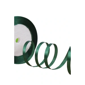 Saten Kurdele 2 cm 10 Metre Koyu Yeşil