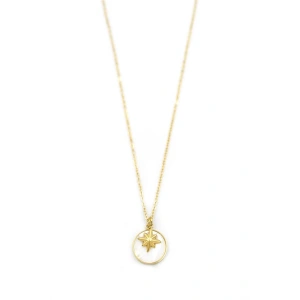 Sedef Kutup Yıldızı Kolye - Altın