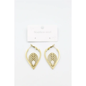 Sedef Yaprak Küpe - Altın