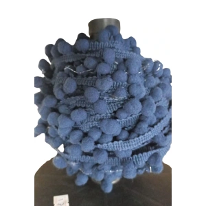 Sıralı Ponpon 1 Metre Lacivert