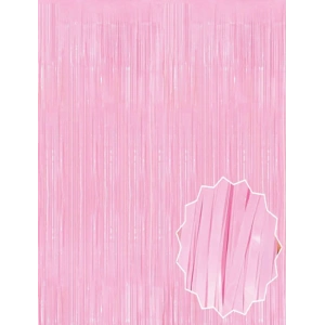 Soft Pembe Püsküllü Kapı Perdesi - Parti, Baby Shower, Cinsiyet Partisi 1x2 M