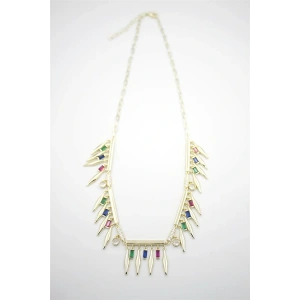 Taş Sallantılı Marka Kolye - Altın