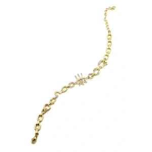 Taşlı Göz Bileklik - Altın