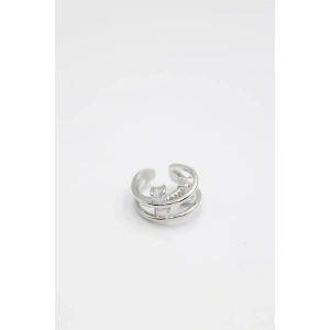 Taşlı Kıkırdak Küpe - Gümüş