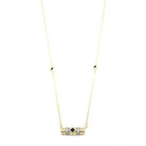 Taşlı Kolye - Siyah