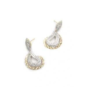 Taşlı Küpe - Altın