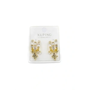 Taşlı Küpe - Altın