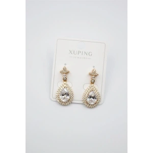 Taşlı Küpe - Beyaz