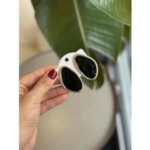 Taşlı Küpe - Siyah