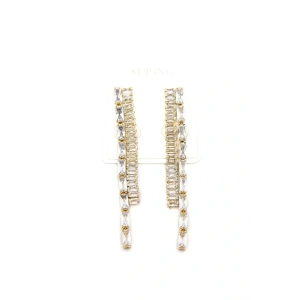 Taşlı Sallantılı Küpe - Altın