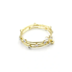 Taşlı Sarmal Bilezik - Altın