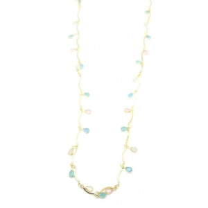 Taşlı Y Kolye - Altın