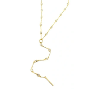 Taşlı Y Kolye - Altın