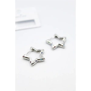 Taşlı Yıldız Küpe - Gümüş