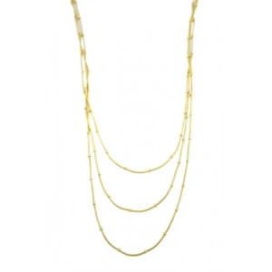 Top Boncuk Zincir Kolye - Altın