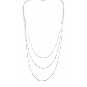 Top Boncuk Zincir Kolye - Gümüş