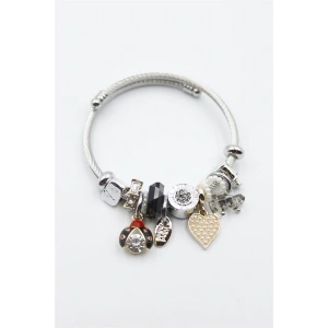 Uğur Böceği Charmlı Bilezik - Siyah