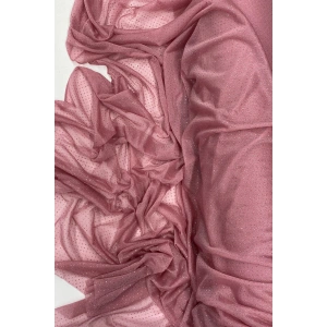 Yağmur Damlası Simli Abiye Elbise Şallık Tül Kumaş Gül Kurusu 32-H