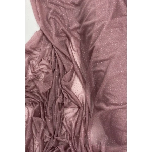 Yağmur Damlası Simli Abiye Elbise Şallık Tül Kumaş Koyu Gül Kurusu 36