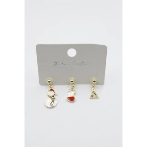 Yeni Yıl Temalı Küpe - Altın