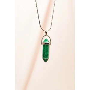 Yeşim Doğal Taşı Zincirli El Yapımı Tasarımlı Kolye Uç: 3,5 cm Zincir: 20 cm Kutulu