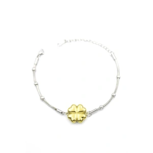 Yonca Zincir Bileklik - Altın