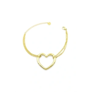 Zincir Kalp Bileklik - Altın