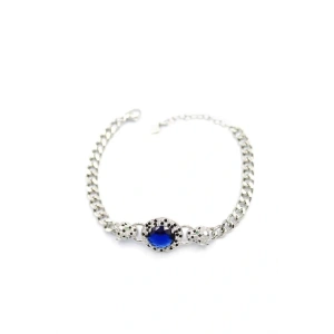 Zirkon Taşlı Leopar Bileklik - Gümüş