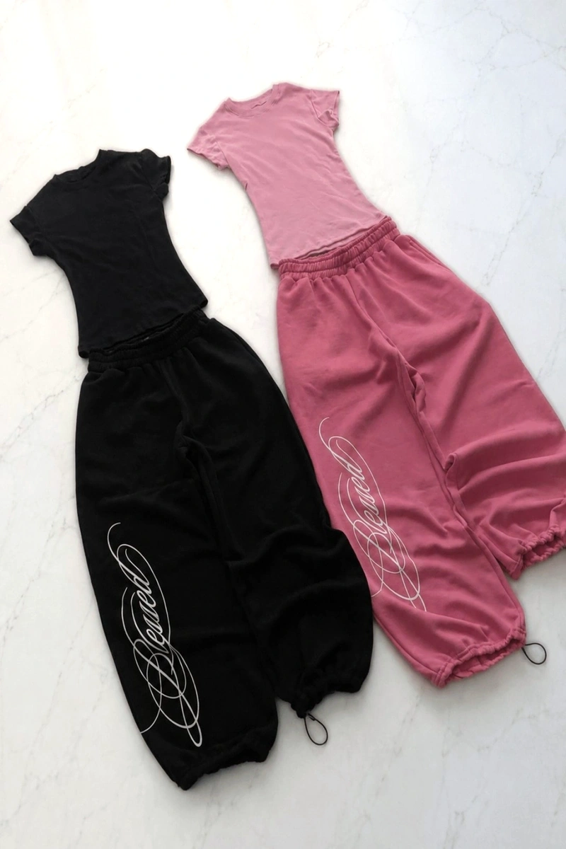 Blessed Script Detaylı Baggy Eşofman Takımı