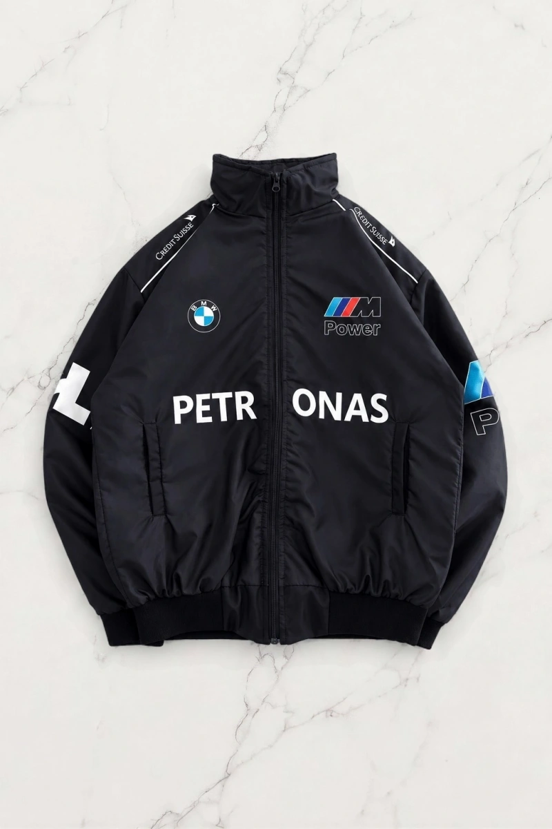 Petronas Desenli Bomber Ceket - Siyah