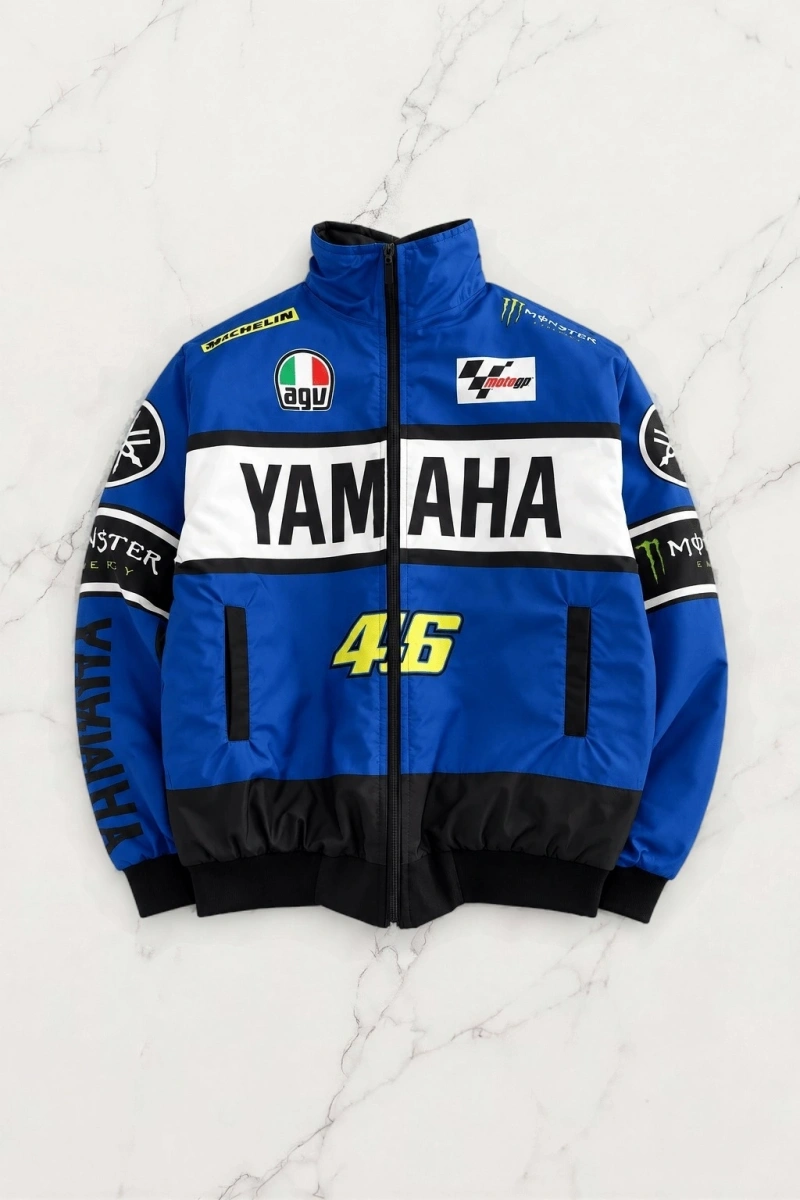 Yamaha Desenli Bomber Ceket - Mavi