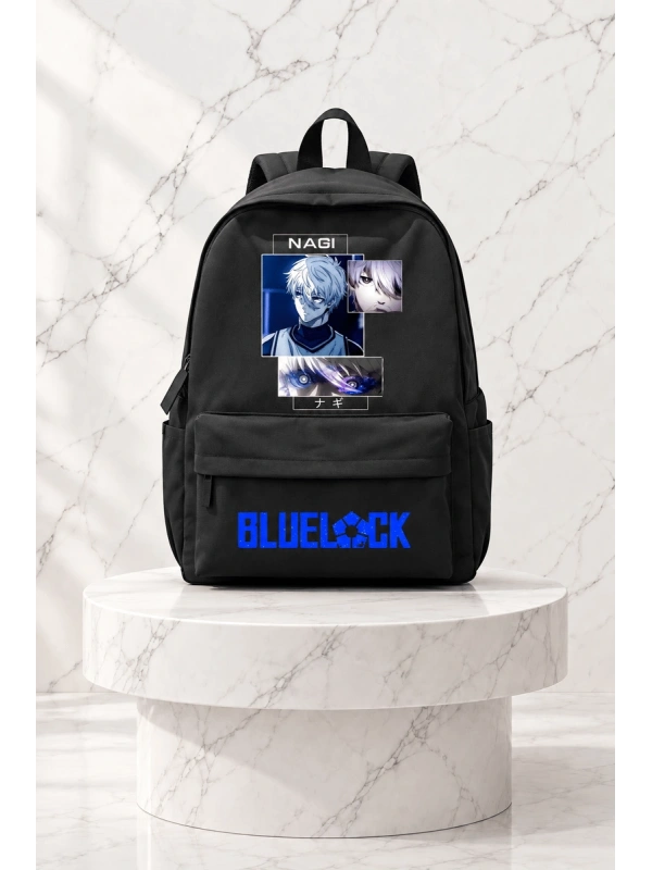 Anime Blue Lock Nagi Baskılı Sırt Çantası - Siyah