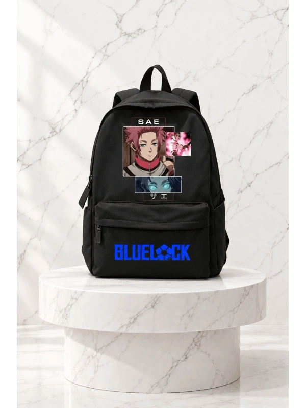 Anime Blue Lock Sae Baskılı Sırt Çantası - Siyah