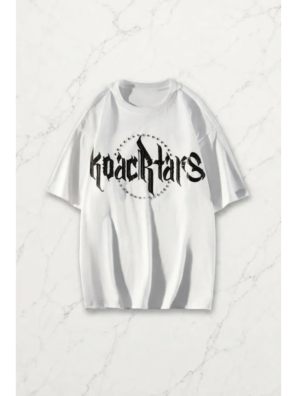 Beyaz Koacrtars Kısa Kol Oversize T-Shirt