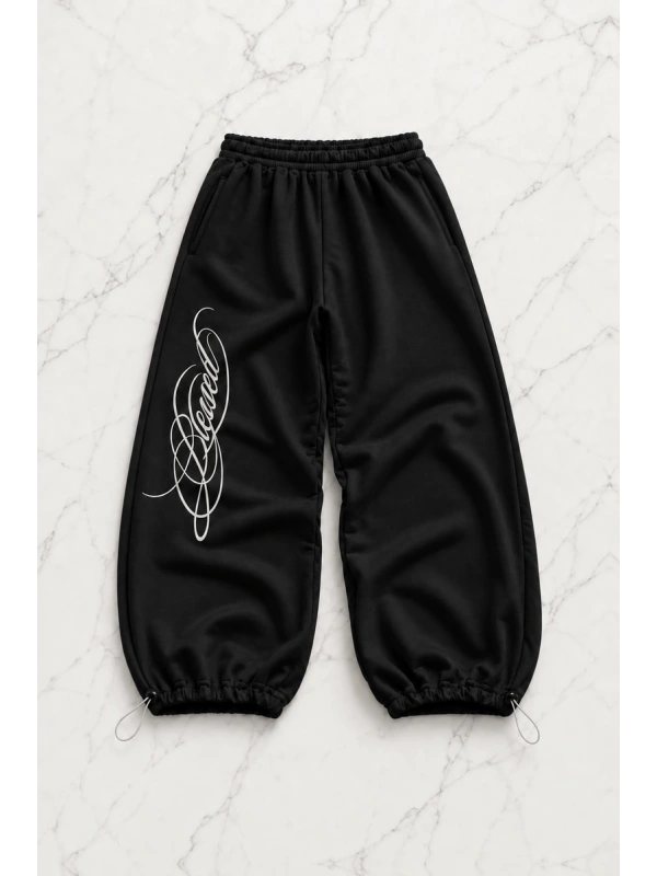 Blessed Baggy Kalıp Unisex Eşofman Altı - Siyah