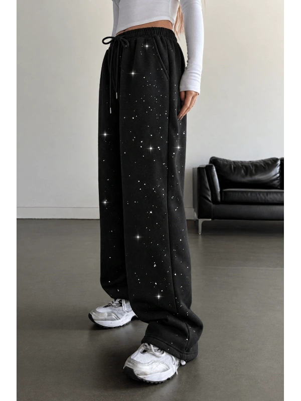 Glow Simli Baggy Unisex Eşofman Altı