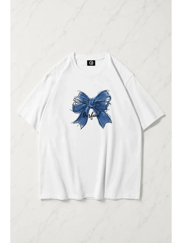 Kadın Borfend Tshirt Beyaz
