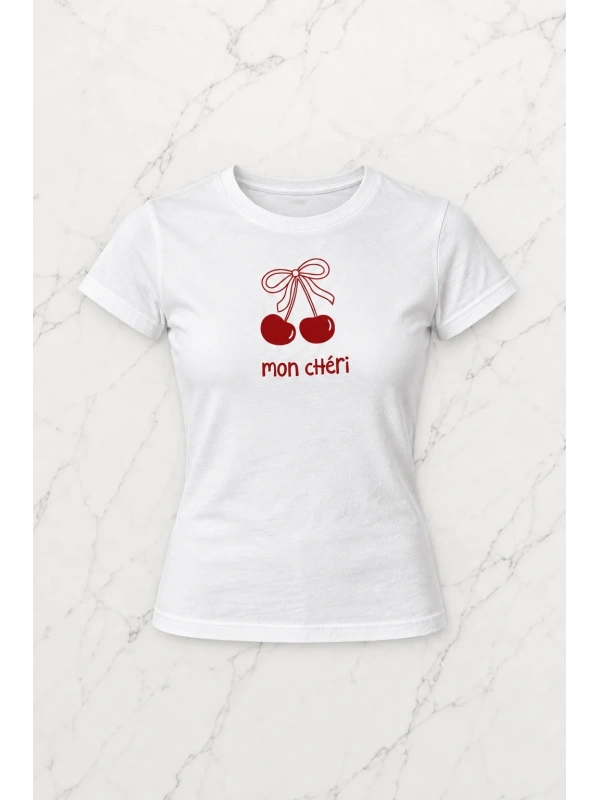 Kemer Boy Men Cheri Baskılı Crop Bluz