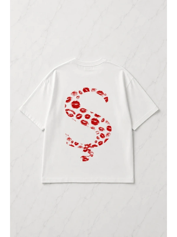 Kiss Design Ş Harfi Oversize T-shirt