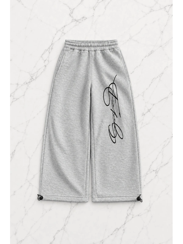 Signature Script Baggy Unisex Eşofman Altı - Gri