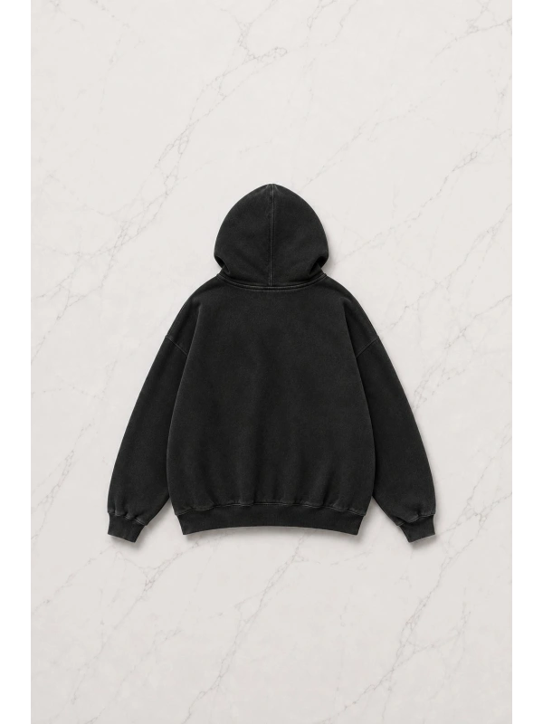 Siyah Gothic Women Vintage Kapüşonlu Sweatshirt