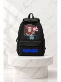Anime Blue Lock Sae Baskılı Sırt Çantası - Siyah