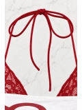 Beyaz Cherry Bomb Dantelli Ek Askılı Crop