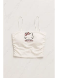 Beyaz Hello Kitty Crop Şort Alt Üst Takım
