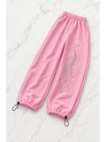 Blessed Taş Baskılı Baggy Unisex Eşofman Altı - Pembe