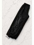 Blessed Taş Baskılı Baggy Unisex Eşofman Altı - Siyah