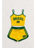 Brasil Askılı Crop - Şort Takım