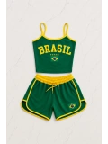 Brasil Askılı Crop - Şort Takım